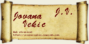 Jovana Vekić vizit kartica